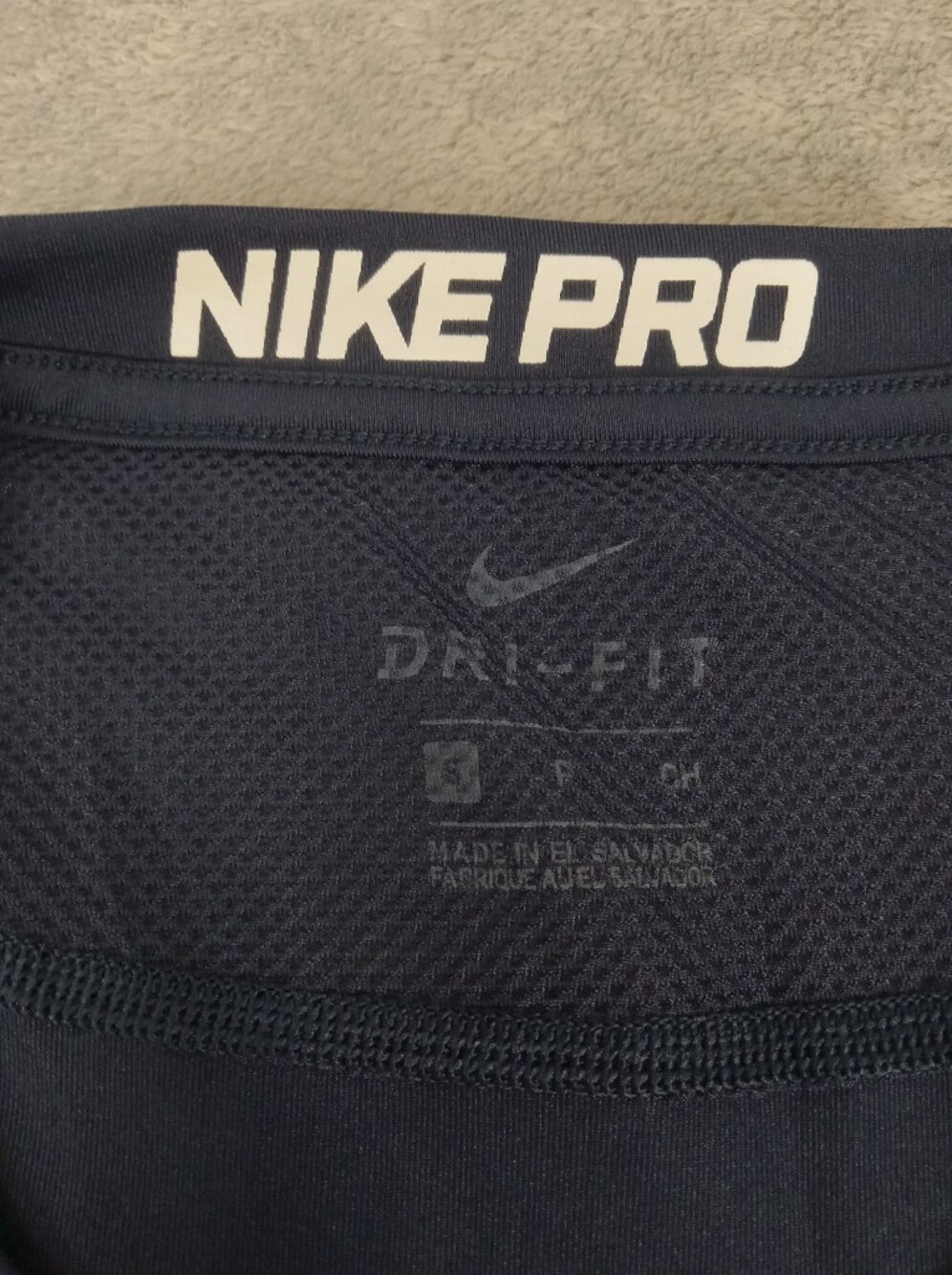Nike Pro Men's Dri-FIT Short Sleeve Tee - Black with White Swoosh Size Small - Picture 2 of 11